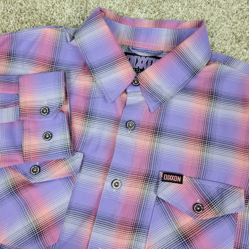 Dixxon Flannel Company Childhelp Mens XL Purple Pink Plaid Button Down LS